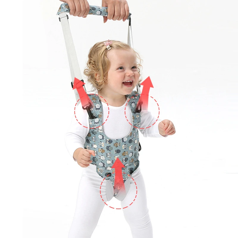 Cartoon Print Baby Walker Harness Walking Assistant Owl Pattern Toddler Multi-functional Walk Learning Belt Removable Crotch