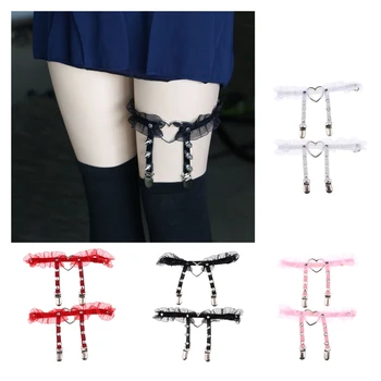 

2x Leather Sexy Women Rivet Leg Garter Belt Harness Strap Cosplay Party Club