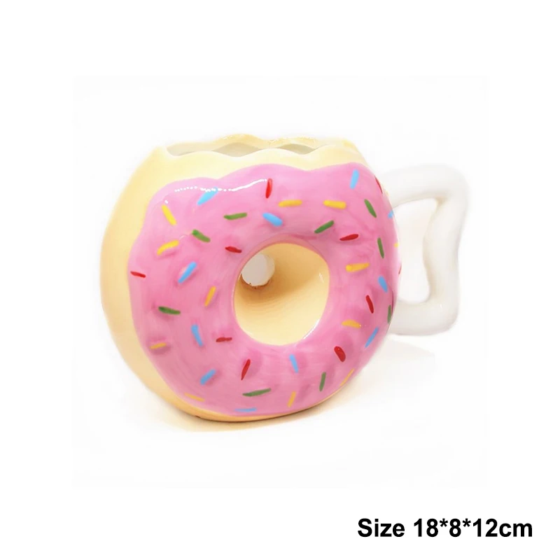 Donut Cup Creative Ceramic Cup Creative Bread Cup Donut Mug Biscuit Milk Coffee Mug tea cup art handmade glass office
