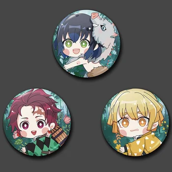 

Anime Demon Slayer: Kimetsu No Yaiba Kamado Tanjirou Cosplay Bedge Cartoon Button Brooch Pins Gift