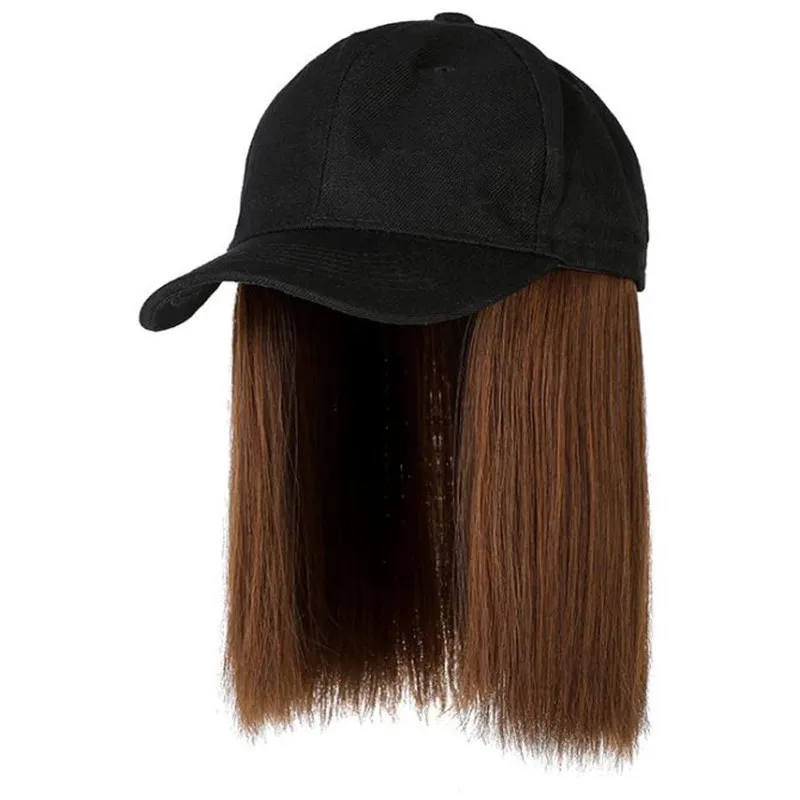Baseball cap collarbone hair cap body short straight hair wig sun hat,baseball cap,sun hat