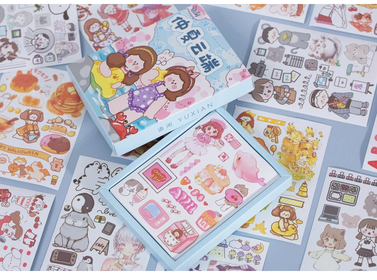 Yoofun Kawaii Bunte Traum Aufkleber Set Dekorative Schreibwaren Journal Scrapbooking DIY Tagebuch Album Retro Klebrige Label – Detail 16