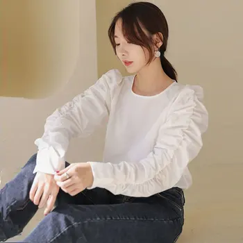 

XUXI Spring 2020 European Round Fashion Black White Shirt Women's Clothing New Plever Personalized Shirt FZ0844
