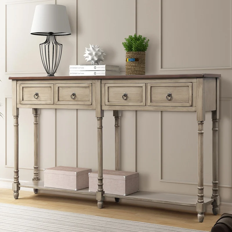 

Console Table Sofa Table with Drawers Console Tables for Entryway with Drawers and Long Shelf Rectangular