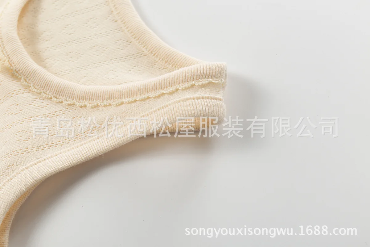 Song you Nishimatsu House, тонкий, всесезонный, сетчатый, жаккардовый, детский, цветной, хлопковый жилет, Базовая рубашка без рукавов