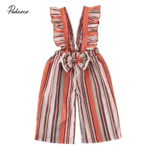 Летняя одежда для малышей, детская одежда для маленьких девочек, комбинезон в полоску, комбинезон с оборками, разноцветные комбинезоны с радугой