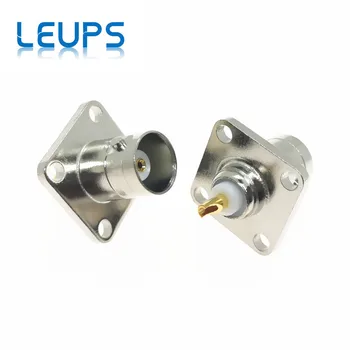 

10PCS BNC Female Jack with 4 Hole Flange Panel 17.5mm*17.5mm Chassis Mount Solder RF Connector