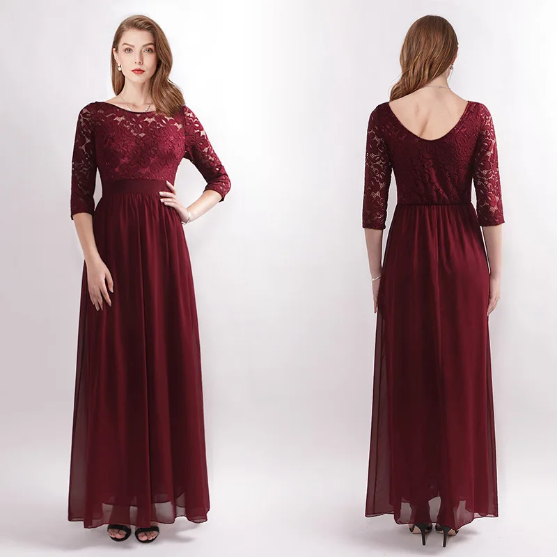 

2019 Europe And America New Style Formal Dress AliExpress New Style Elegant Solid Color Lace Late Formal Dress