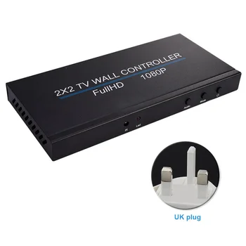 

DC 12V Mall 2x2 4x1 Video Wall Controller 4 Channel Alloy Full HD 1080P Universal Anti Slip Screen Splicing Remote Control