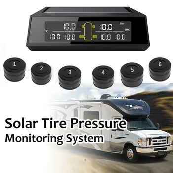 

For Truck Car TPMS Tire Pressure Monitoring System 8Bar 6PCS External Sensor LCD Color Screen Monitoring Tire Pressure Range