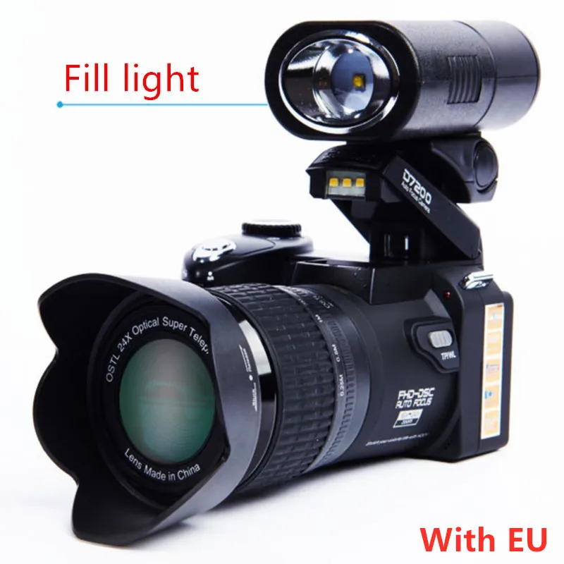 D7200 24MP HD половина-DSLR камера половина профессиональная цифровая камера s 16x телефото и широкоугольный объектив - Цвет: D7200 With EU