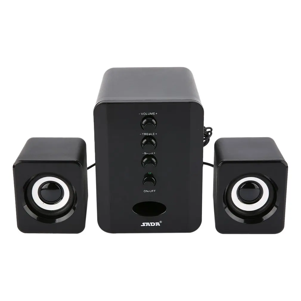 Проводные комбинированные колонки SADA D 202 USB компьютерные бас стерео музыкальный