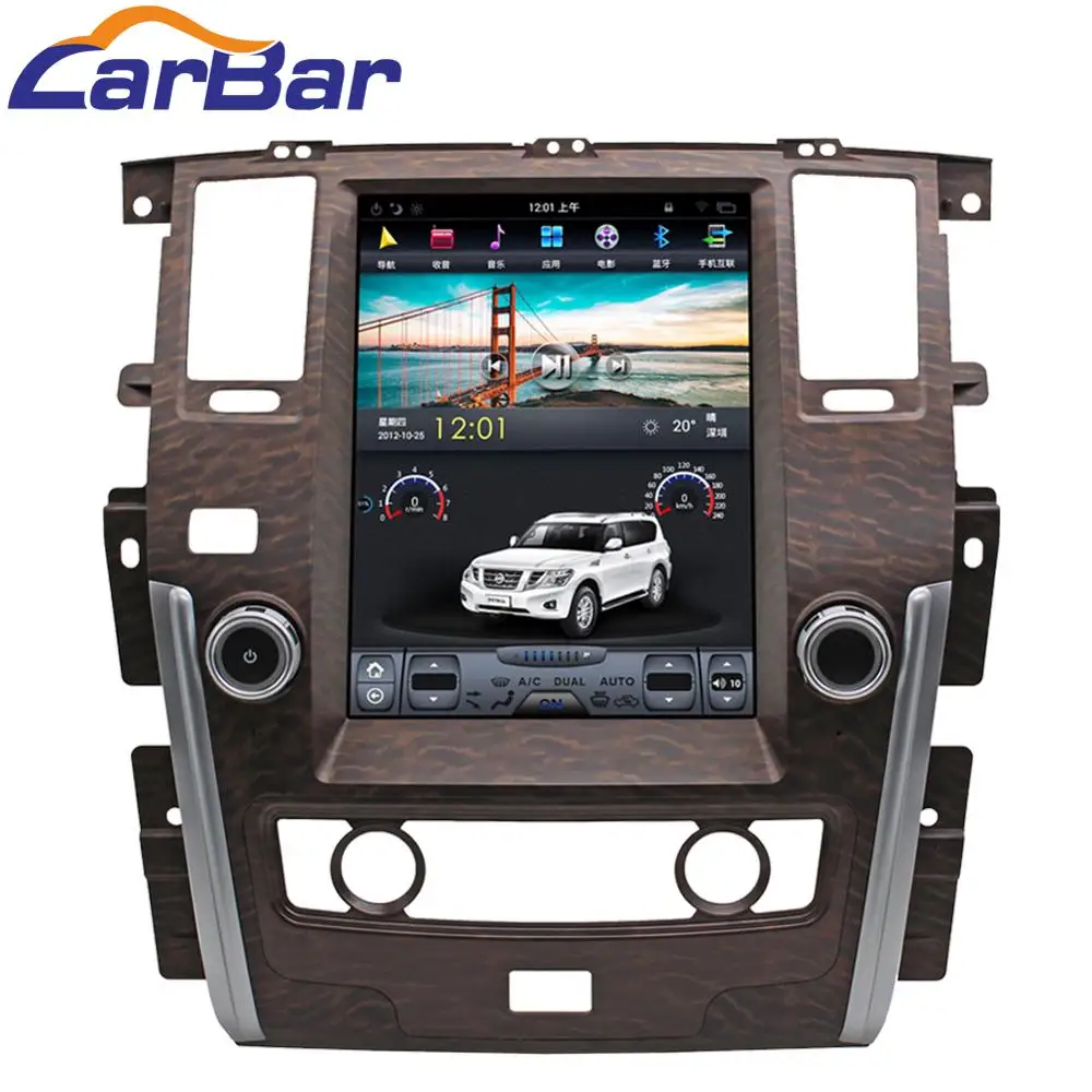 Carbar 13," Tesla стиль PX6 Android 8,1 автомобильный DVD gps плеер для Nissan Patrol XE SE Стерео Радио Аудио