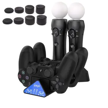 

For Playstation 4 Move Controllers and PS4 Move Motion PSVR Quad 4 IN 1 Charging Dock Station Charger Storage Stand Power Supply