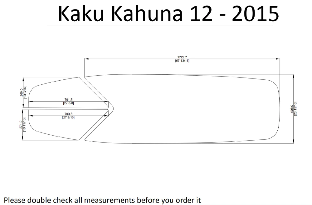 Kaku Kahuna 12 Каяк Лодка EVA настил КОВРИКИ НАБОР 1/4"