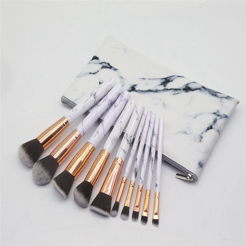 

Nordmyra 10 Pcs/set Eye Makeup Brush Professional Face Eye Shadow Eyeliner Eyebrow Fiber Handle Eye Shadow Brush