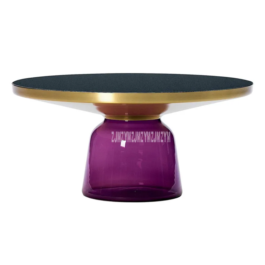 75 см скандинавский роскошный стеклянный чайный столик креативная полупрозрачная стеклянная бутылка для ног дизайн гостиной современный Круглый Чайный журнальный столик L