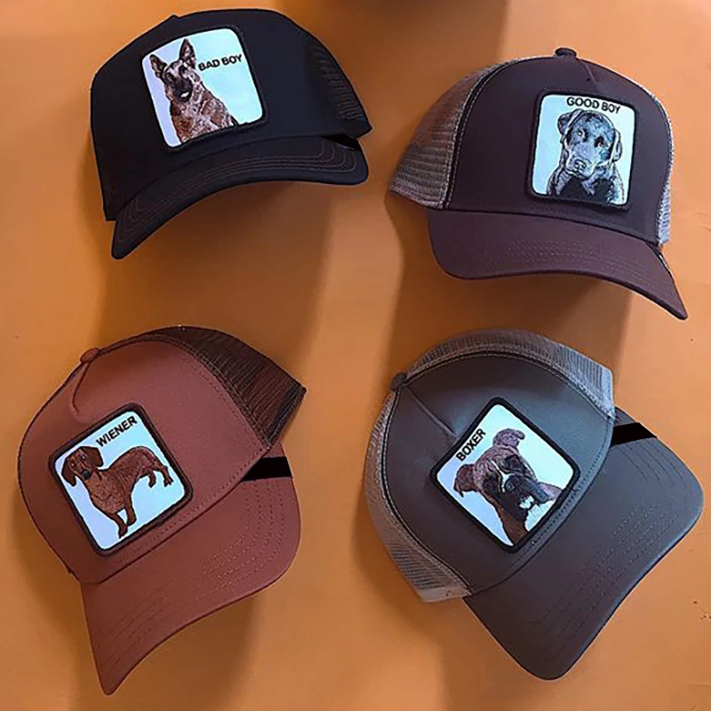 Новинка, хип-хоп кепка, сетчатая бейсболка, унисекс, с вышивкой животных, кепка s, для женщин и мужчин, бейсболка, папа, шляпа, летняя, Регулируемая Кость