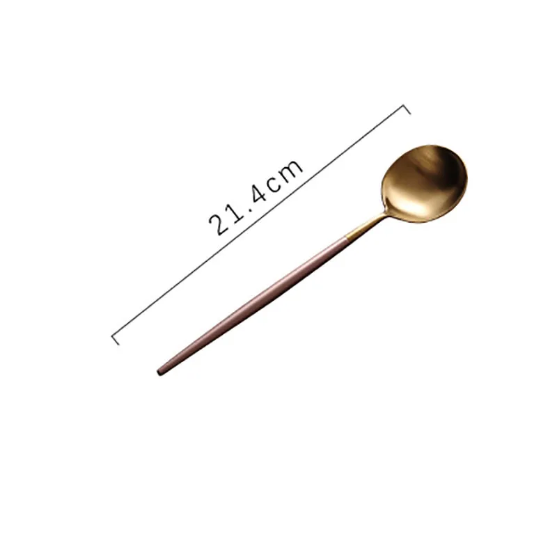 style6 Столовая ложка Flatware нержавеющая сталь Розовое золото кухонная вилка ложка нож набор черных столовых приборов Cuilleres a кафе дома 60F010 - Цвет: style6