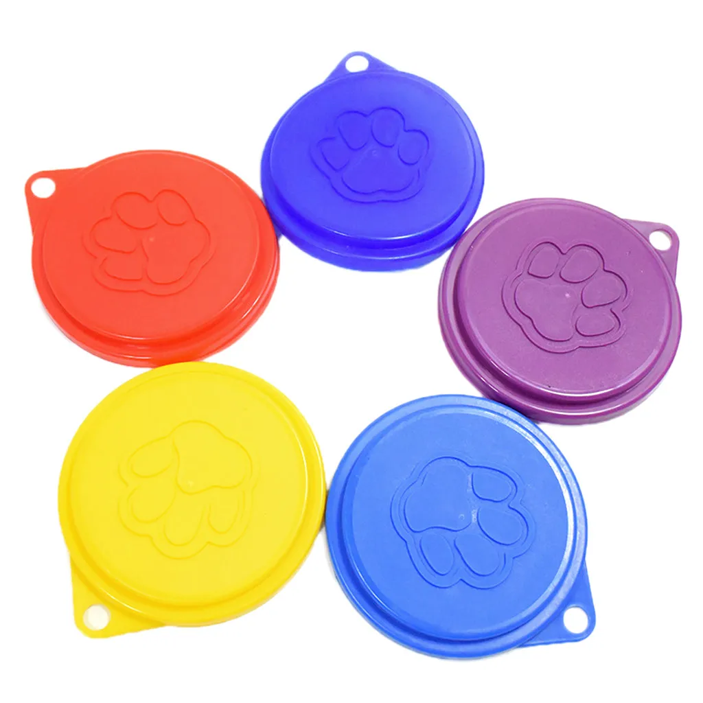 

Dog Storage Top Cap Food Can Tin Cover Lid Pet Cat Puppy Food Can Reusable Drop Ship Support