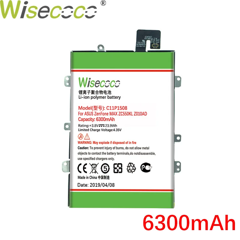 Wisecoco новый оригинальный с железной рамой аккумулятор 5000 мАч C11P1508 для телефона ASUS