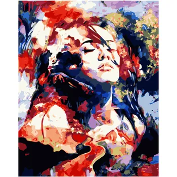 

Painting By Numbers DIY Dropshipping 40x50 50x65cm Abstract mountain with woma Figure Canvas Wedding Decoration Art picture Gift