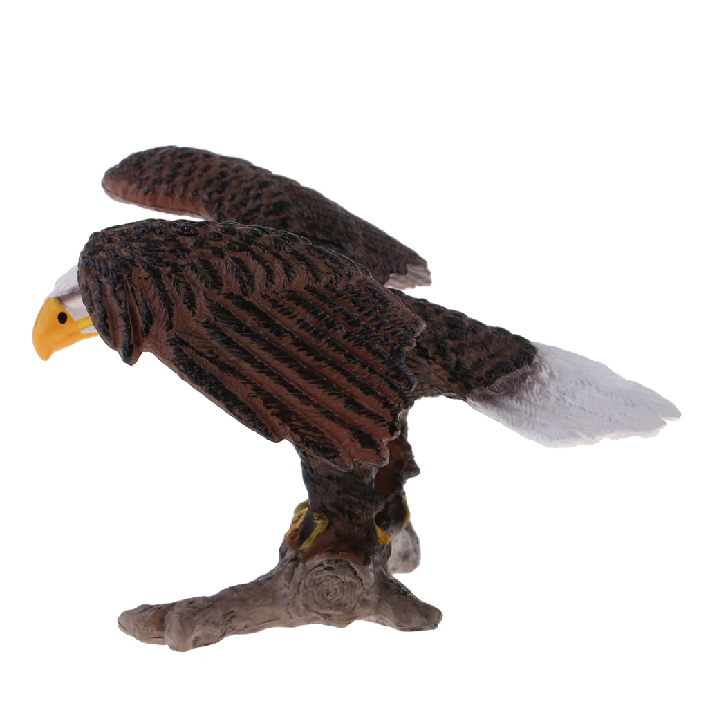 Realistic Eagle Ornament Animal Figurine Sculpture Standing for Garden 8cm