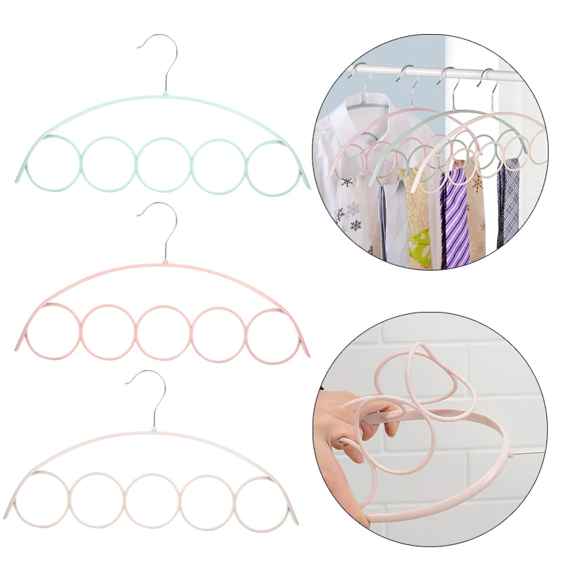 Plastic Belt Racks 3 Colors Scarf Clothes Pants Scarf Rack Convenient 5-Hole Home Tools 5-Hole Scarf Rack Hang Storage Device
