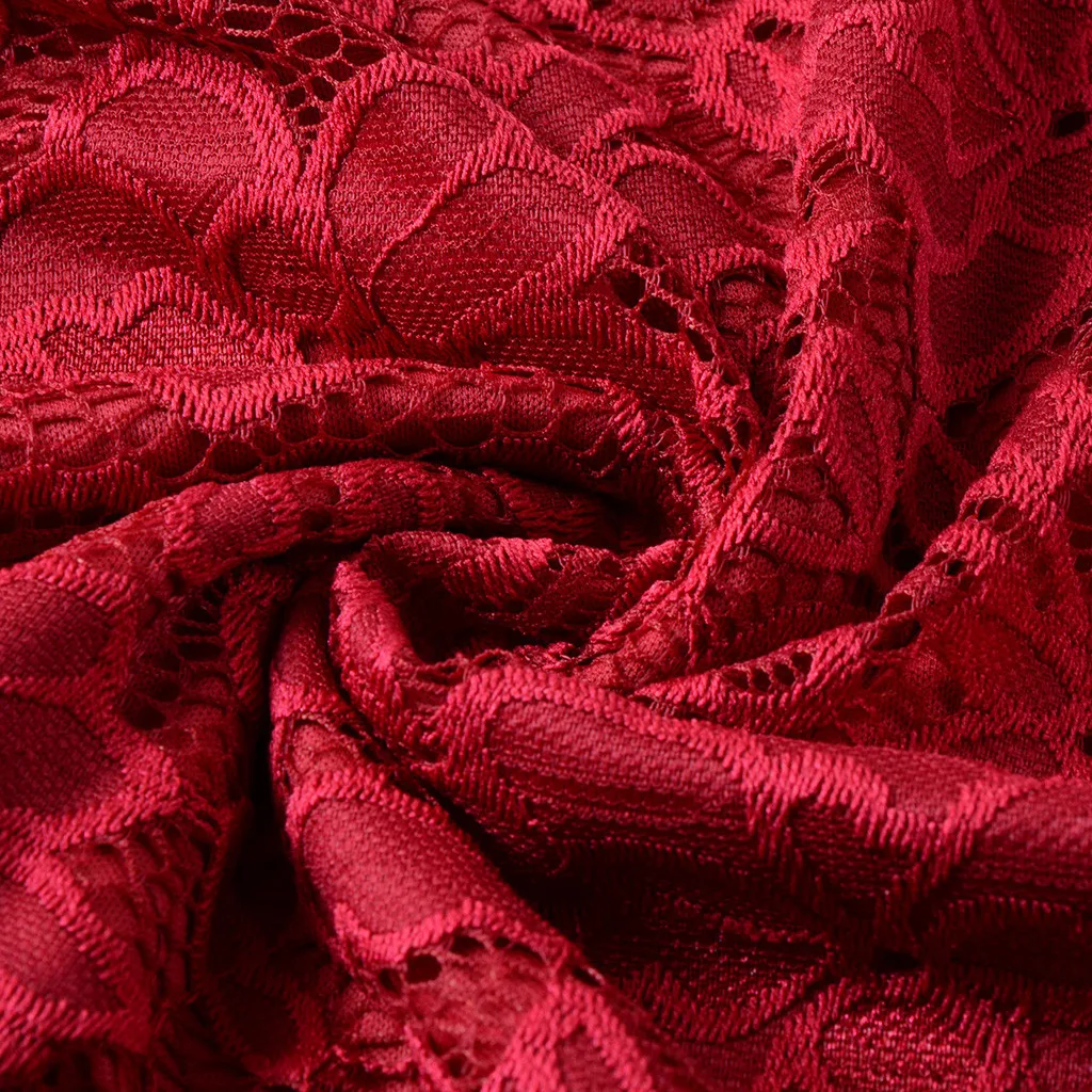 JAYCOSIN сплошной цвет Для женщин Винтаж талией кружевные вечерние платья с v-образным вырезом короткий рукав элегантное праздничное платье Vestido Vestidos N28