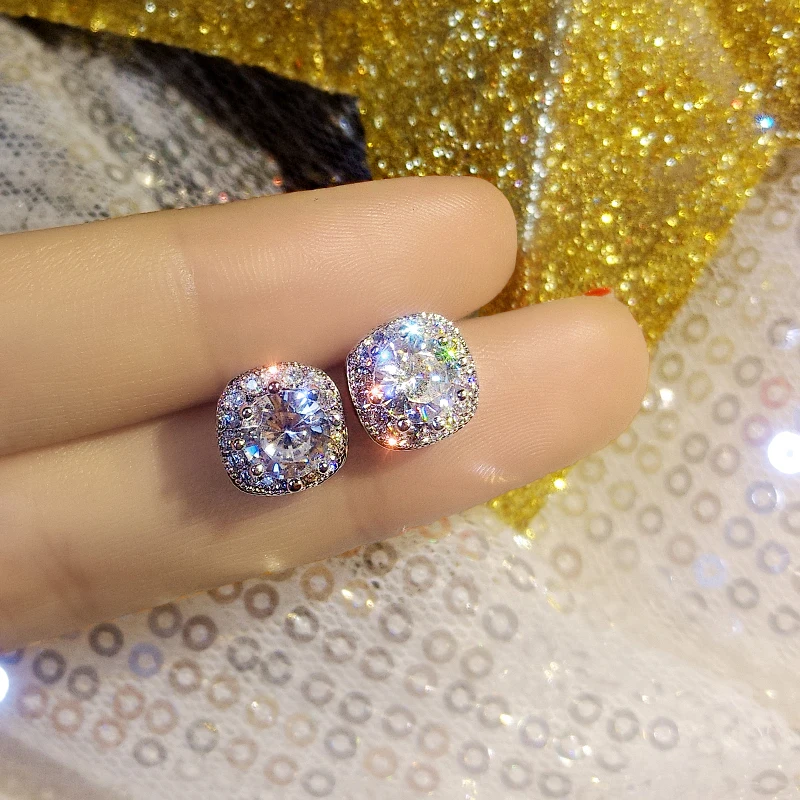 Серьги YANHUI из серебра 925 пробы маленькие лабораторные серьги-гвоздики с