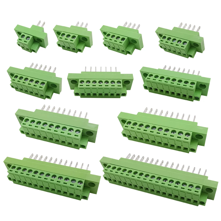 1 пара KF2EDGWB 5,08 мм Шаг 2/3/4/5/6/7/8/9/10/12/16Pin настенная Клеммная колодка Тип PCB винтовой Клеммник соединитель