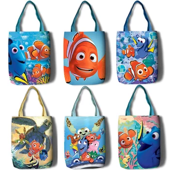 

New Finding Dory Nemo Marlin Girls Women Canvas Shoulder Bags Large Handbag Cute Cartoon Shopping Bag