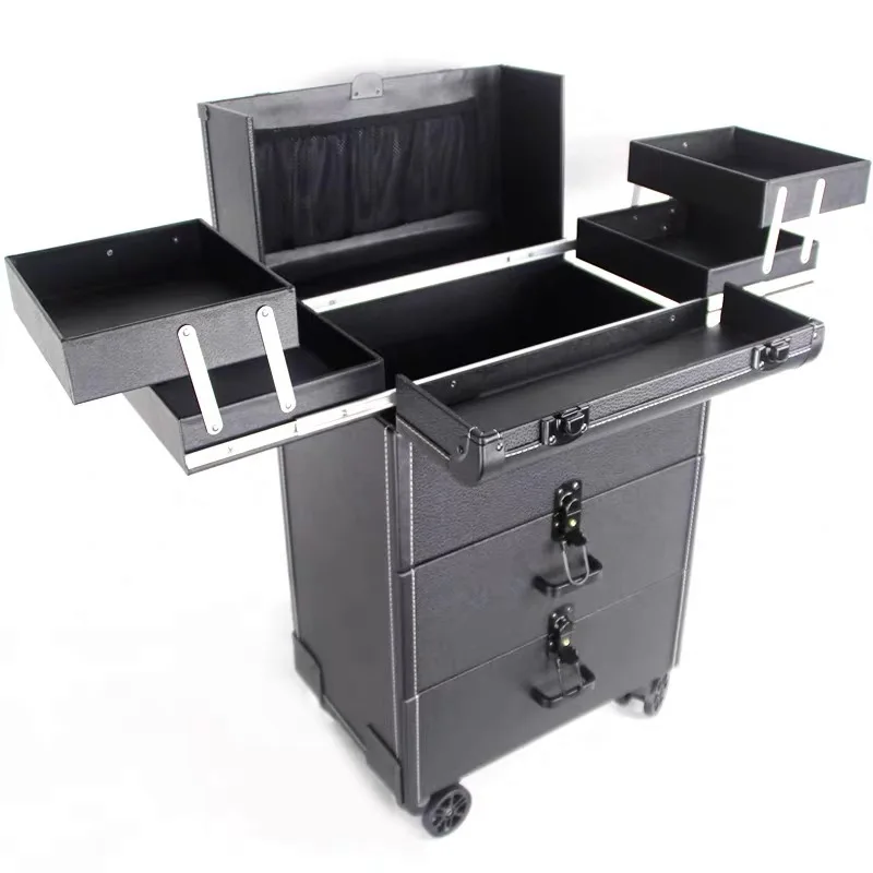 Large Beauty Trolley Makeup Suitcase Professional Portable Multifunctional