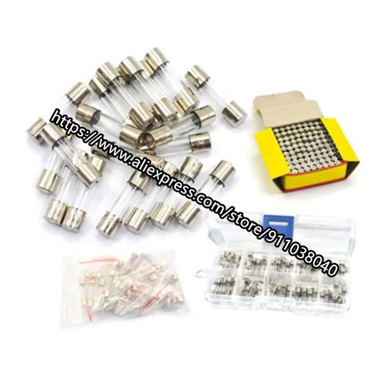 100pcs/lot Fuse 5*20 glass fuse fuse 250V 0.5A 1A 2A 3A 4A 5A 10A 15A