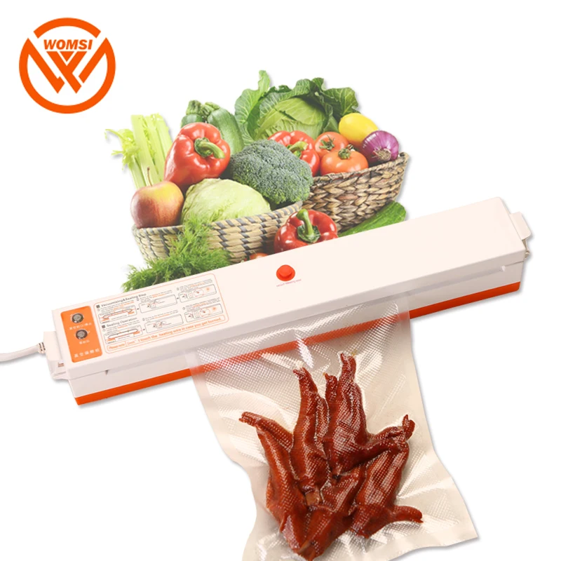 Вакуумный упаковщик WOMSI для пищевых продуктов с 15 пакетами|Вакуумные упаковщики|