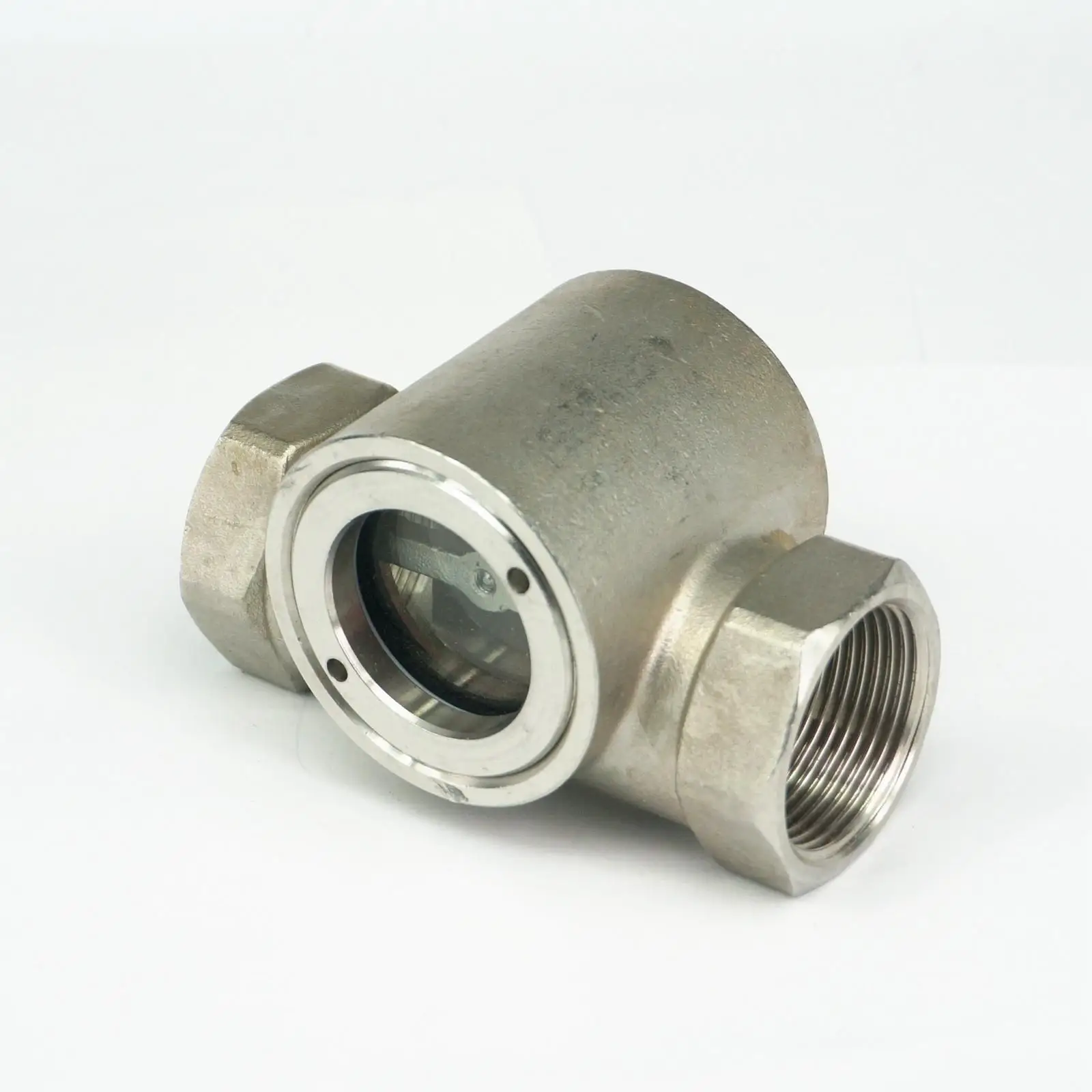 DN15 1/4 3/8 1/2 3/4 1 BSPT Female In-Line SS304 Stainless Window Sight Flow Indicator With Impeller Hydraulic Oil Water