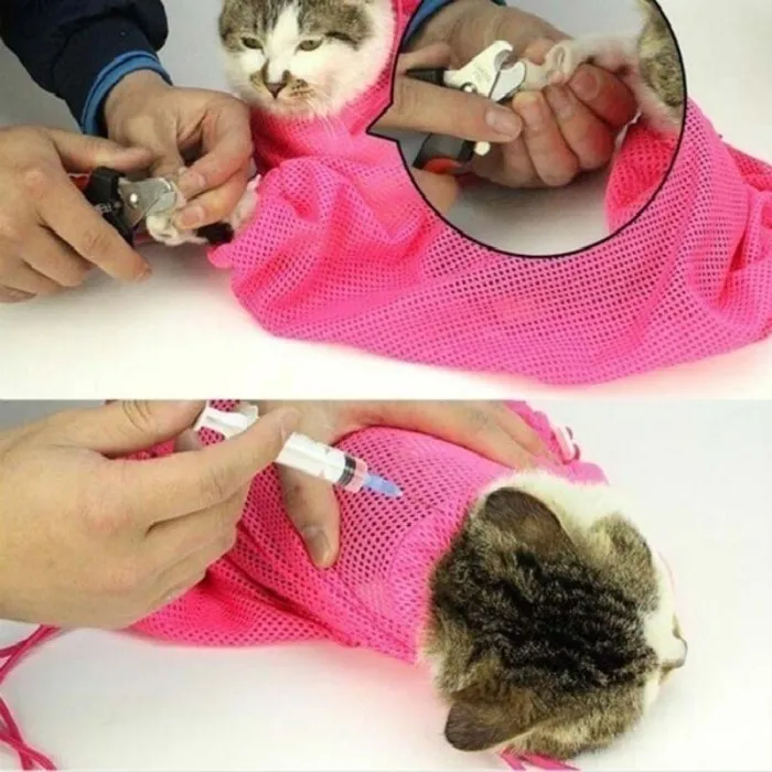 Горячая кошка сумка для принадлежностей для ухода за телом моющая нейлоновая душевая Ванна сумка для ногтей резка ПЭТ прибор для очищения TI99