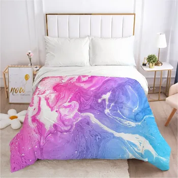 

3D Comforter Cover White 173x230cm Bed Linen Single Marbling Duvet Covers Quilt Case Design Custom Bed Linens Bedding Bag