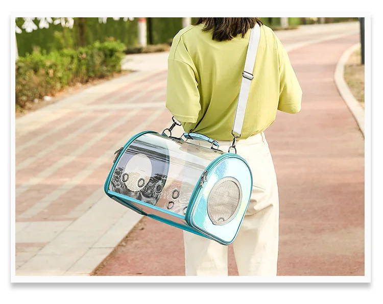 Najtaniej Nowe modne z kosmicznym nadrukiem kapsułka torba dla zwierząt torba dla kota porowata oddychająca Pet Car Carrier Out Box przezroczysta kapsuła kosmiczna nosidełko na zwierzaka