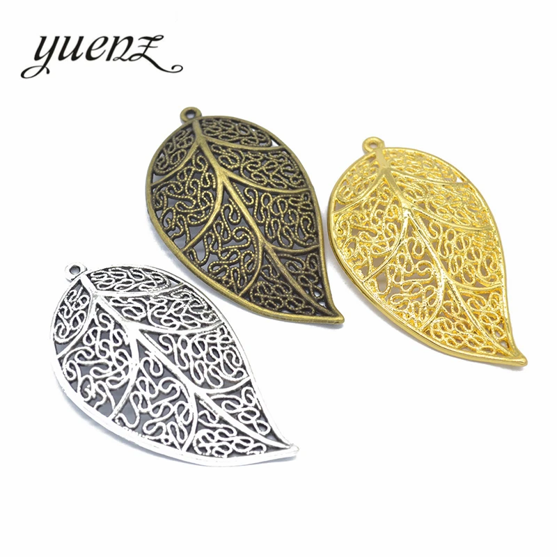 

YuenZ, 4 шт., 3 цвета, под старину, цвет, подвески, лист дерева, металлический сплав, подвески серебряного цвета 57*31 мм Q319