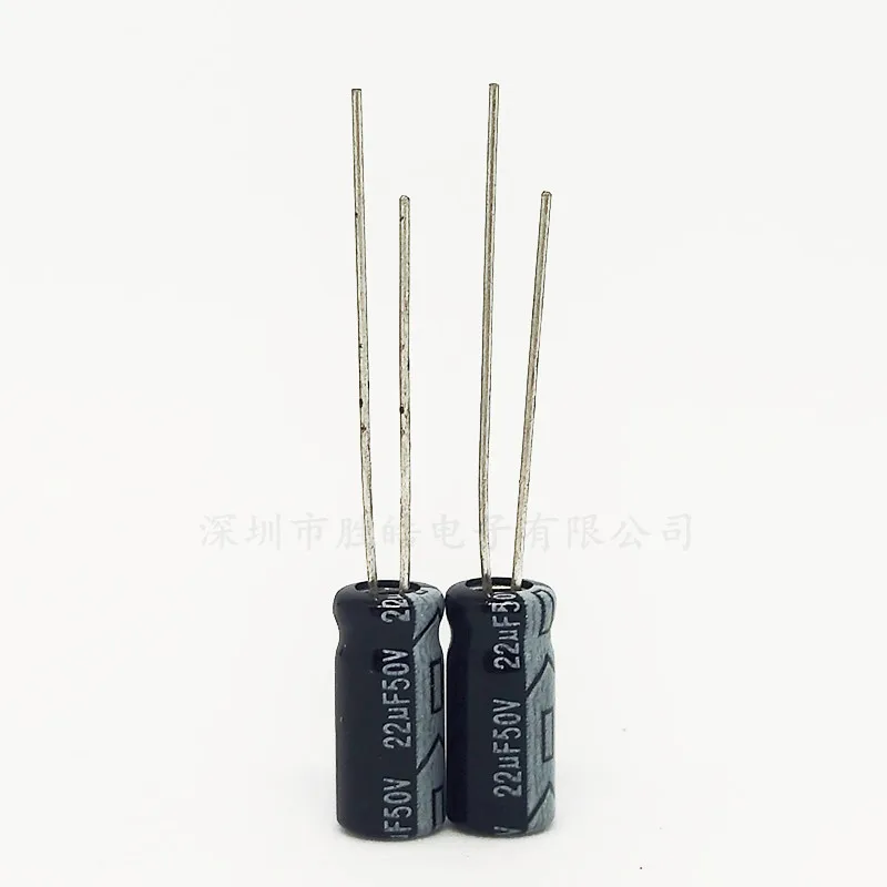 50PCS/lot Electrolytic Capacitor 50V22uF 5*11mm New Aluminum Electrolytic Capacitor 22uf 50v Size：5x11（MM）