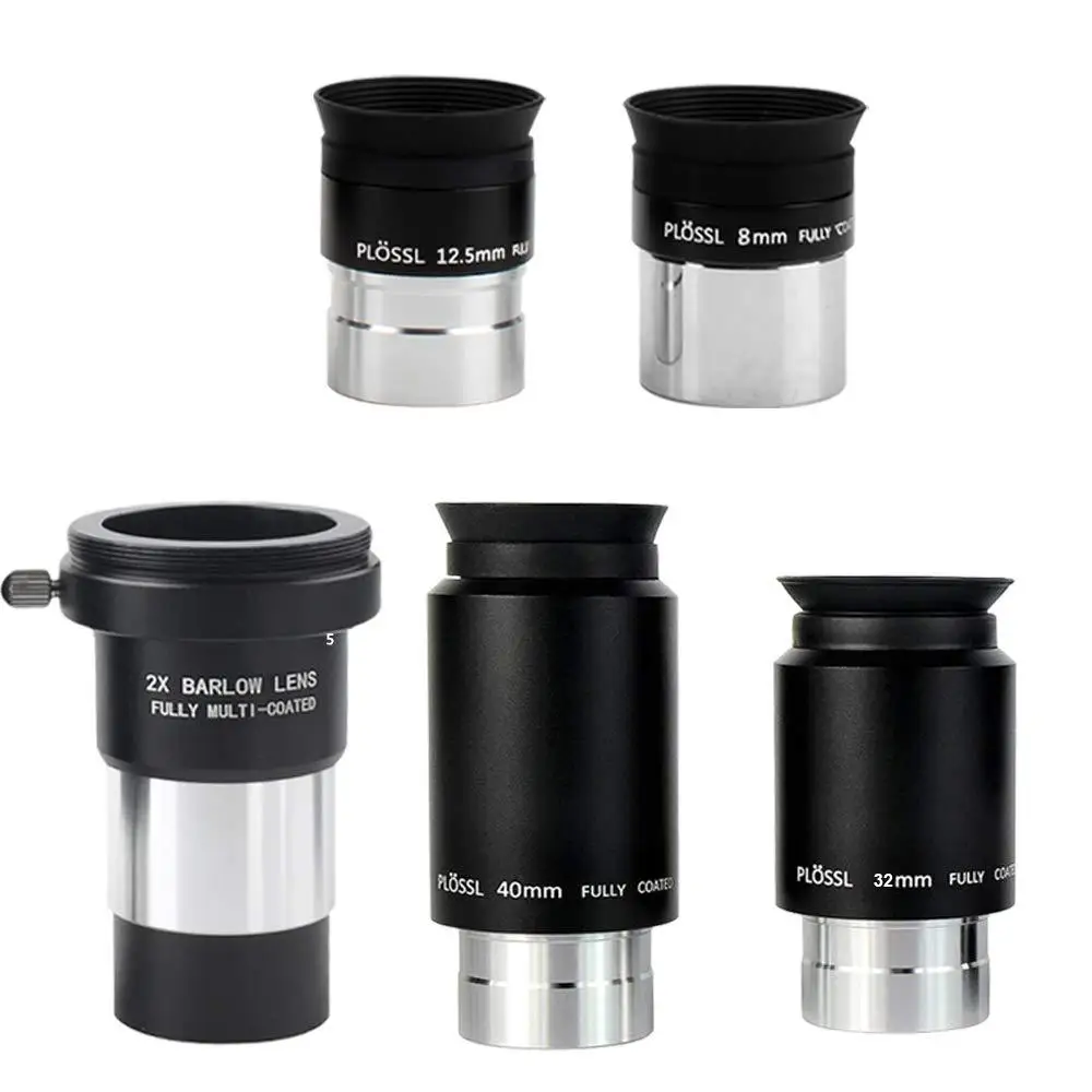 

Celestron 1.25inch 8mm 12.5mm 32mm 40mm Plossl Telescope Eyepieces and 2X Barlow Lens Full Metal Astronomy Telescope Eyepieces
