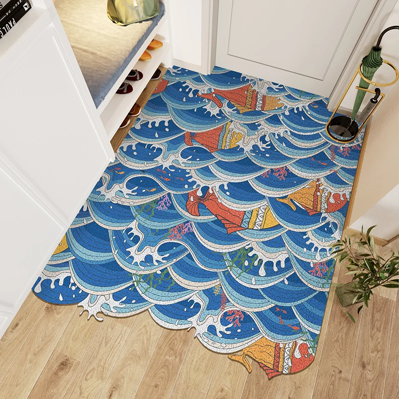 

Beautiful Design Home Doormat Hallway Bath Bedroom Living Room Carpet PVC Rubber Anti-slip Home Carpet Custom Entrance Door Mat