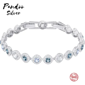 

PANDOO Fashion Charm Pure 925 Silver Original 1:1 Copy, Simple Low-key Gorgeous Wild Bracelet Female Luxury Jewelry Gifts