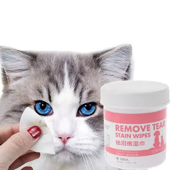 

100pcs/Set Pet Eye Wet Wipes Cat Dog Tear Stain Remover Gentle Cleaning Wipes Non-intivating Grooming Cleaning Paper Towels