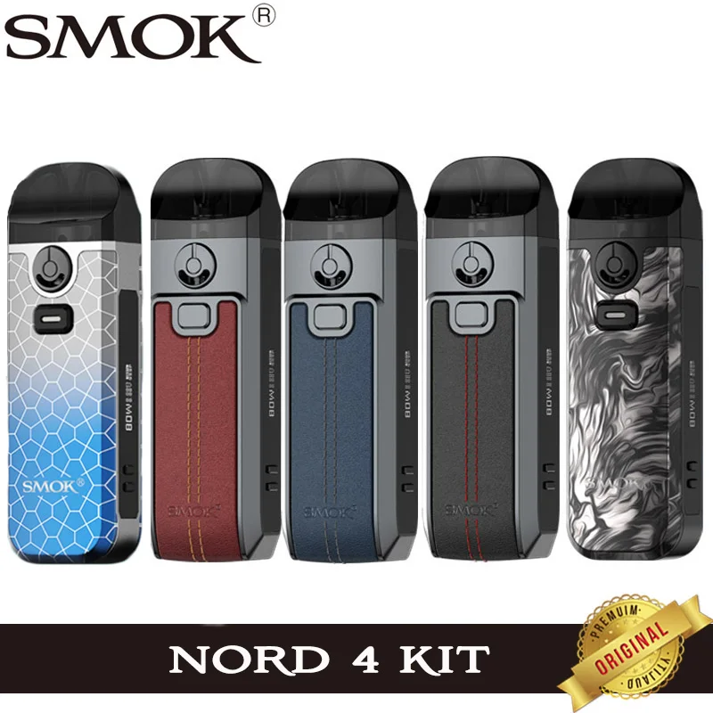 SMOK Nord-Kit de vapeo Original de 80W, batería de 2000mAh, Cartucho de cápsula 4,5 ml, 2 bobinas de malla, RPM, vaporizador de cigarrillo electrónico, Nord 4