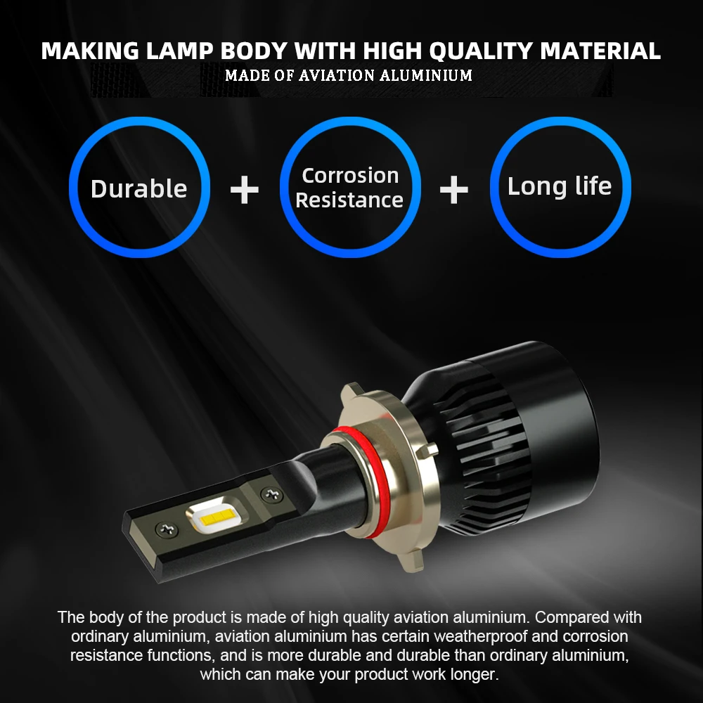 ECAHAYAKU 2 шт. CSP H8 H11 лампа H4 Led H7 H1 H3 автомобильные лампы для передних фар для авто 1905 H27 881 HB3 HB4 светодиодный автомобильный 12V 60W 6000LM