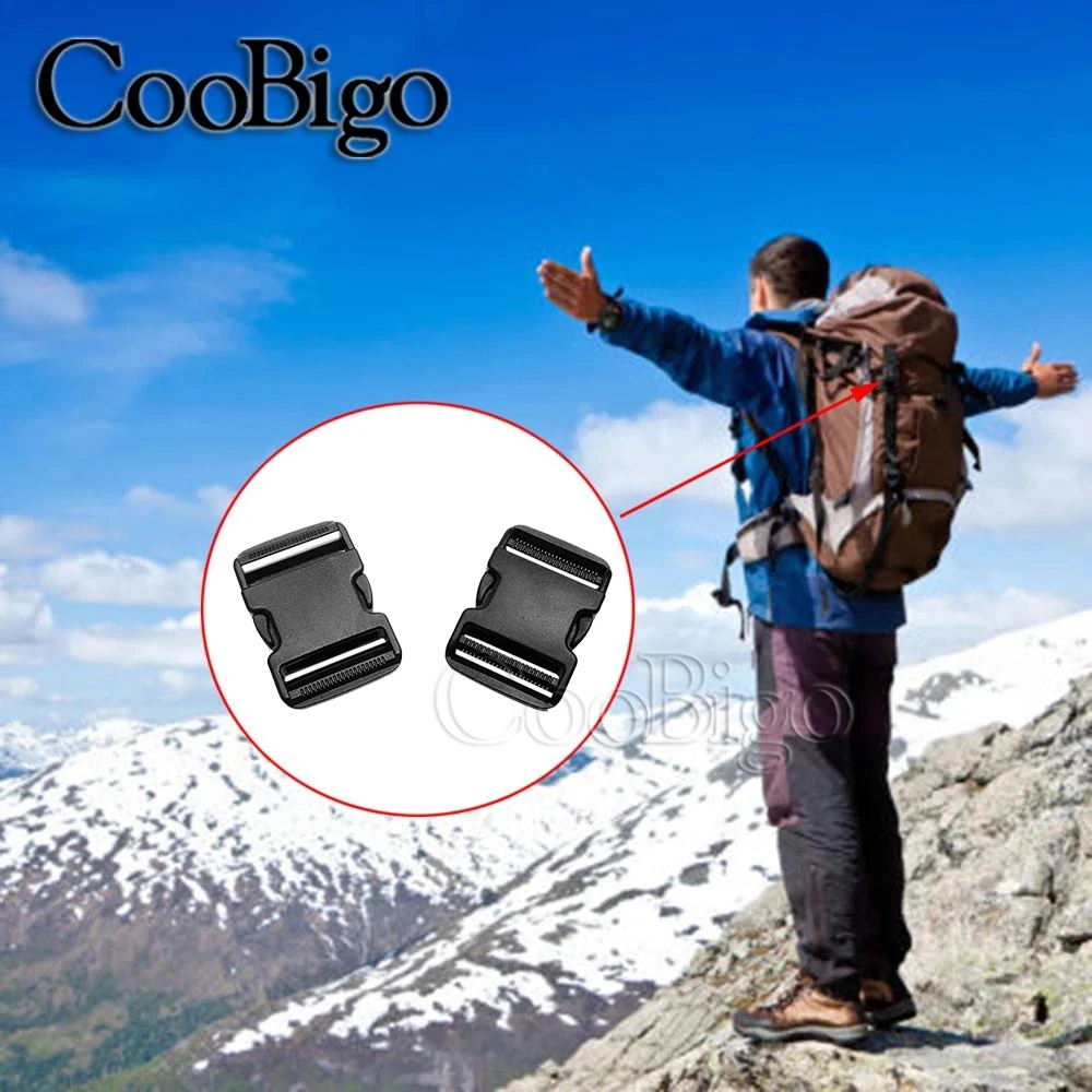 Fibbie A Scatto Doppie Per Zaini - 50mm, Nero, Confezione Da 4 Pezzi, Per Cinghie 38-50mm - Foto 3