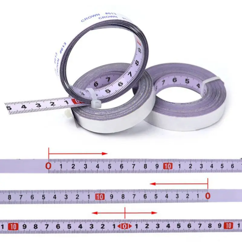 

1/2/5L Sticky Scale Ruler Adhesive Miter Saw Track Tape With Glue Mechanical Scale Middle Scale Tape Measurements M