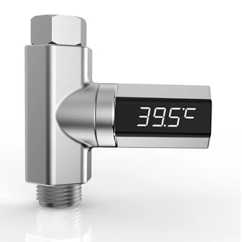 

LED Display Home Water Shower Thermometer Flow Self-Generating Electricity Water Temperture Meter Monitor For Baby Care